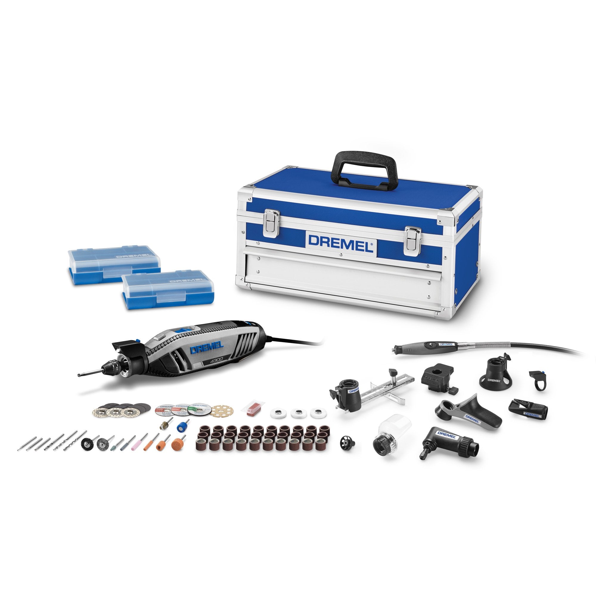 Dremel Rotary Tool Kit 4300-9/64 with Flex Shaft - 9 Attachments & 64 Accessories - Ideal for Engraving, Etching, Sanding, and Polishing