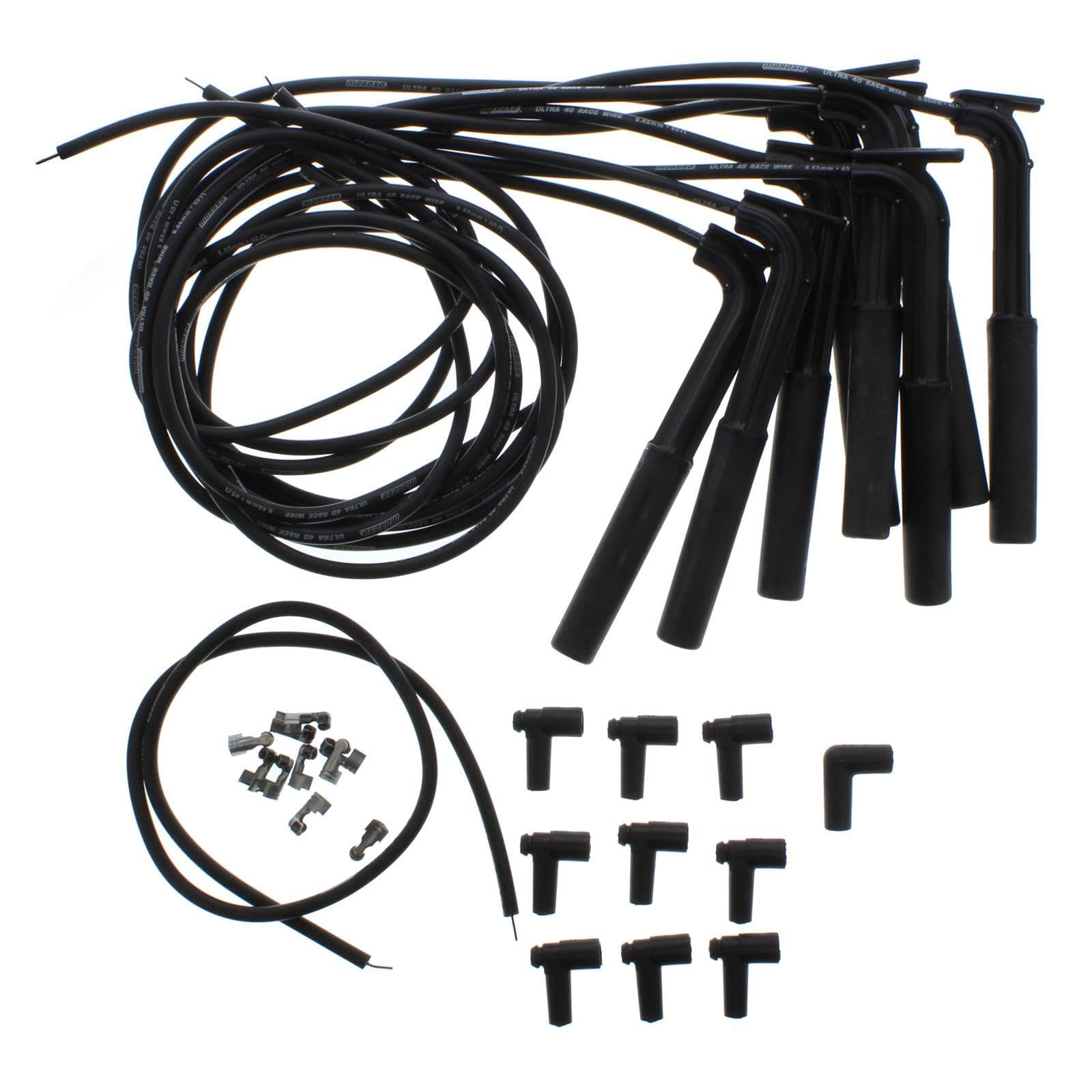 Ultra 40 Moroso Black Wire Set, Hemi Plug Ends