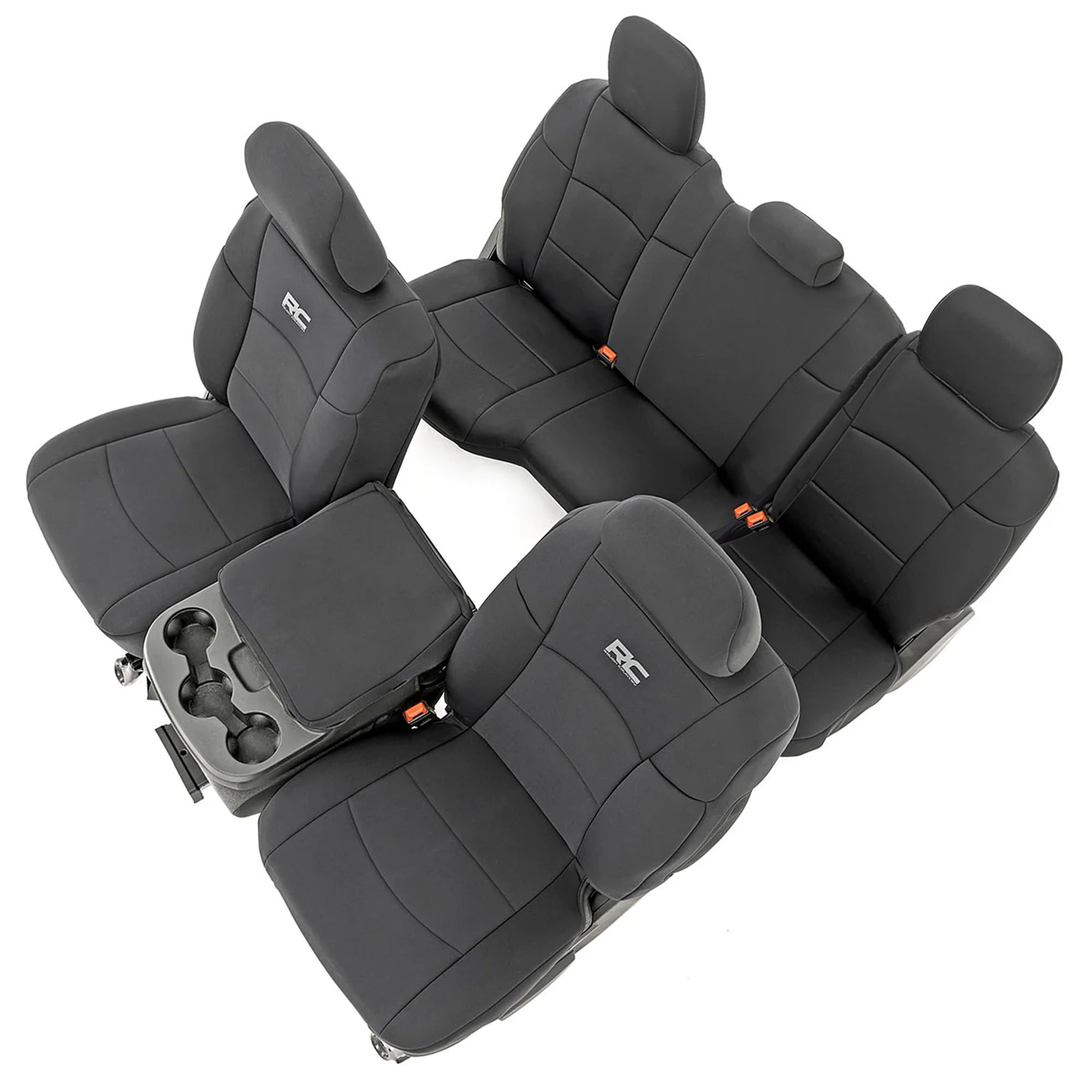 Rough Country Front Neoprene & 60/40 Rear Seat Covers for 19-22 Ram 2500-91044, Black