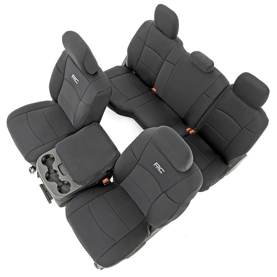 Rough Country Front Neoprene & 60/40 Rear Seat Covers for 19-22 Ram 2500-91044, Black