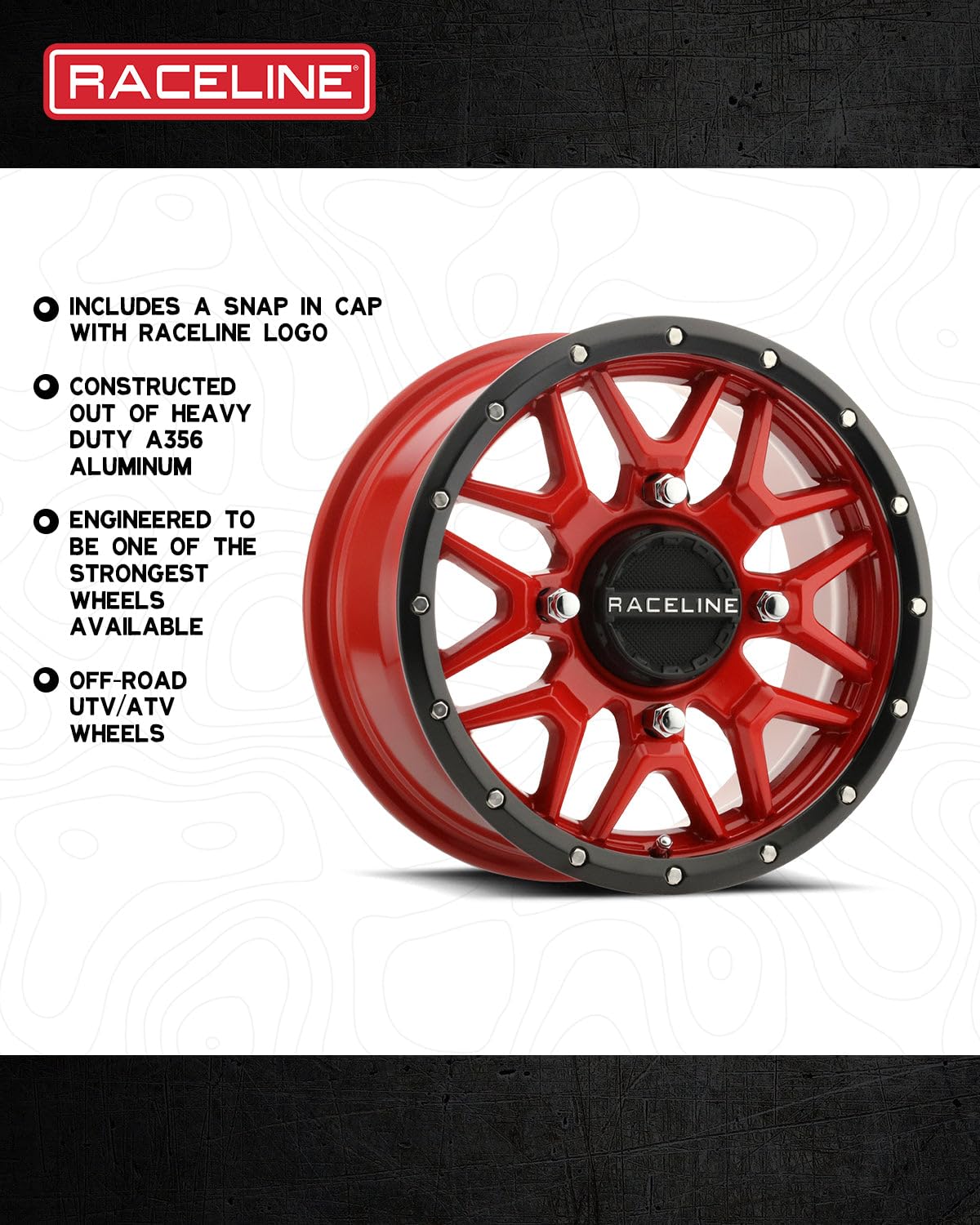 Krank Wheel Raceline-14x7-5+2 Offset-4/156 Black/Red Wheel with Aluminum (14 x 14. inches /1 x, 1 mm Offset)