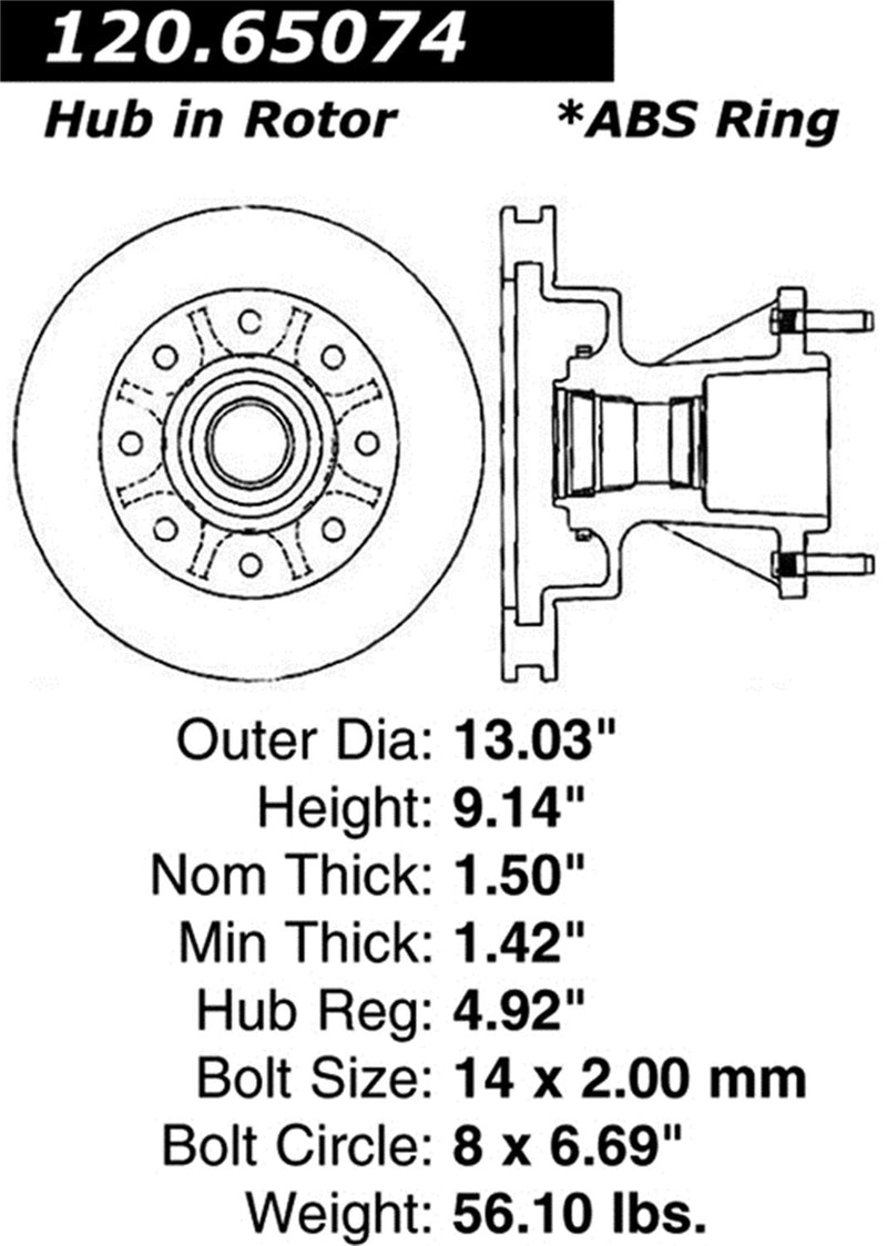 126.65074CSR Power Slot Slotted Brake Rotor