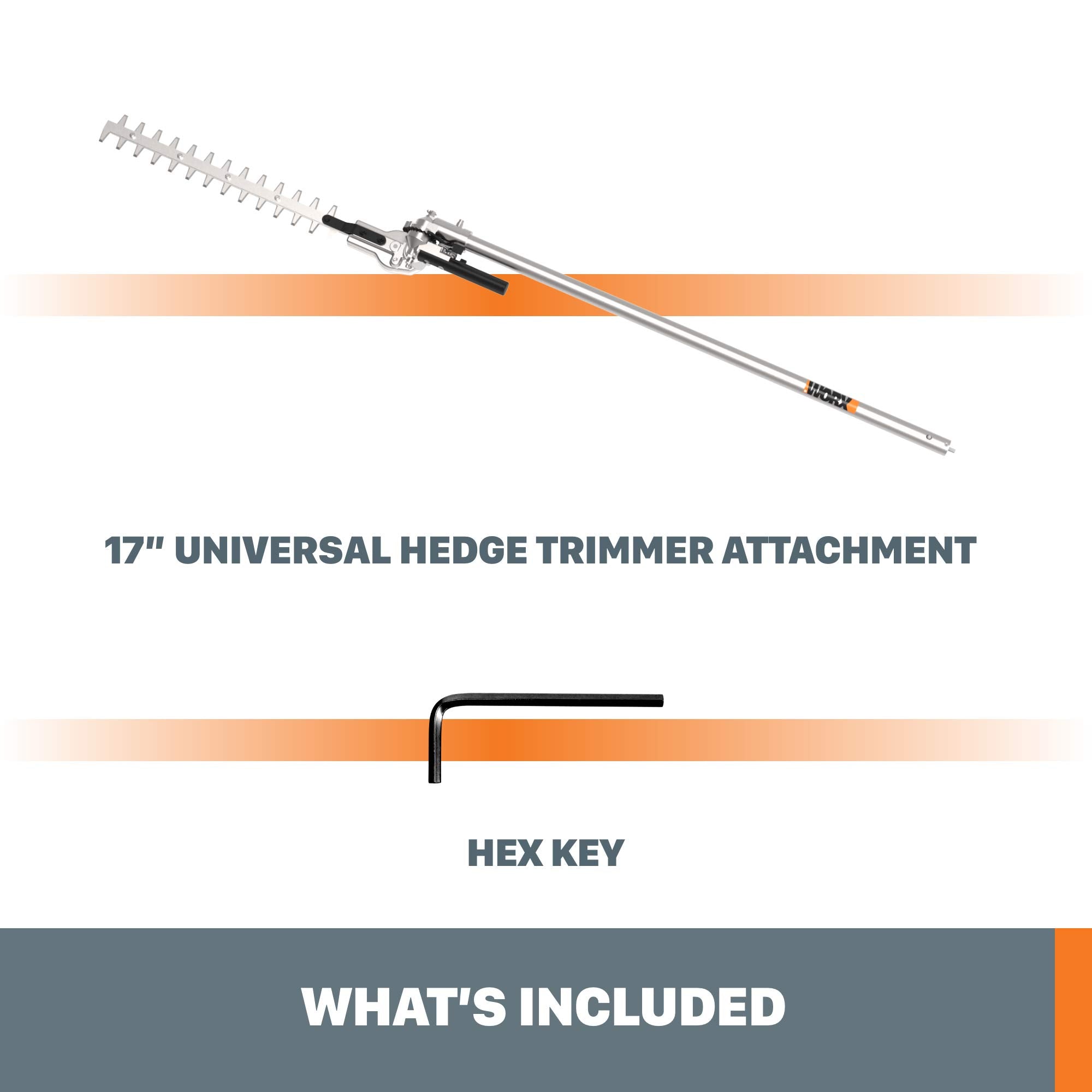 40V WORX Nitro Driveshare 17" Universal Hedge Trimmer Attachment