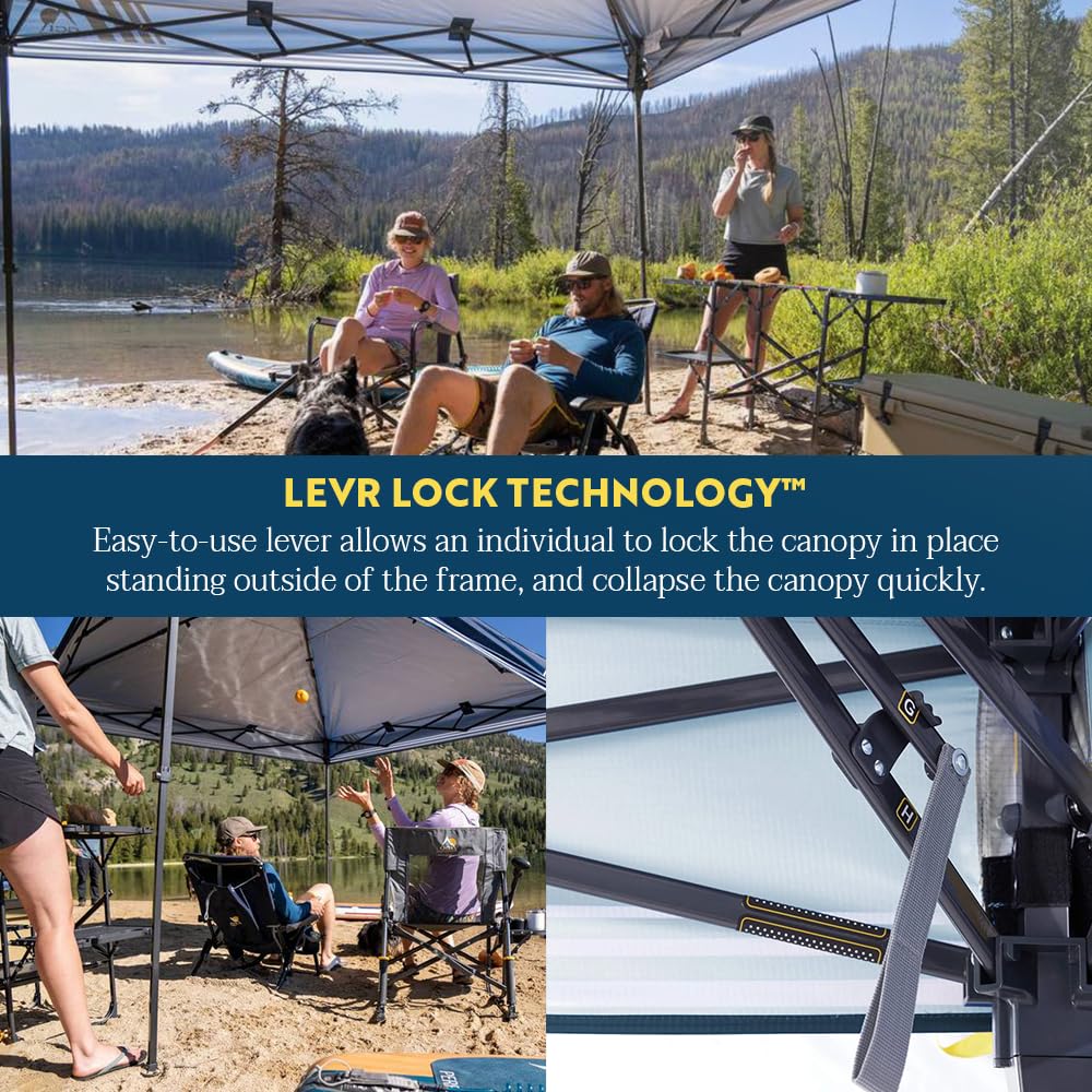 LevrUp GCI Outdoor Pop Up Canopy Tent, 10x10, Mercury Gray