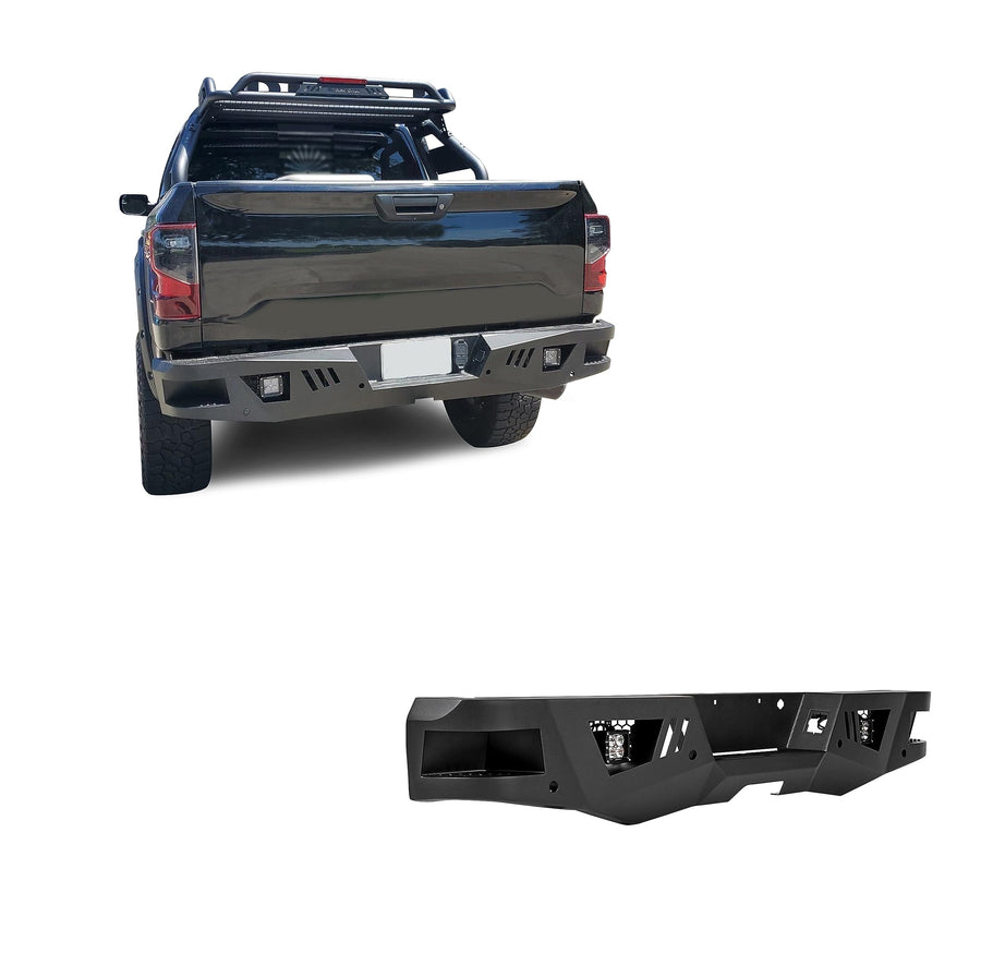 Heavy Duty Black Horse Armour Rear Bumper Includes 1 Set of 4in Cube Lights Matte Black Compatible with 2016-2024 Nissan Titan XD-ARB-NITI-KIT
