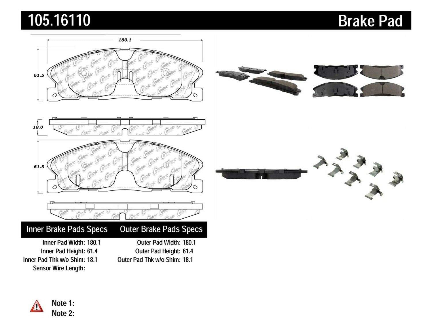 Brake Pad StopTech 105.16110, Ceramic