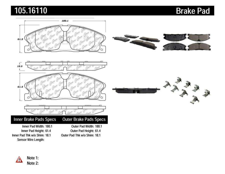 Brake Pad StopTech 105.16110, Ceramic