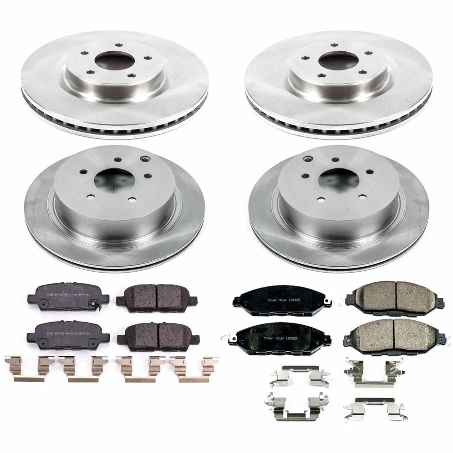 Power Stop KOE8347 Replacement Brake Kit-OE Front and Rear Brake Rotors & Ceramic Pads For INFINITI QX60 2019 [Model Specific]