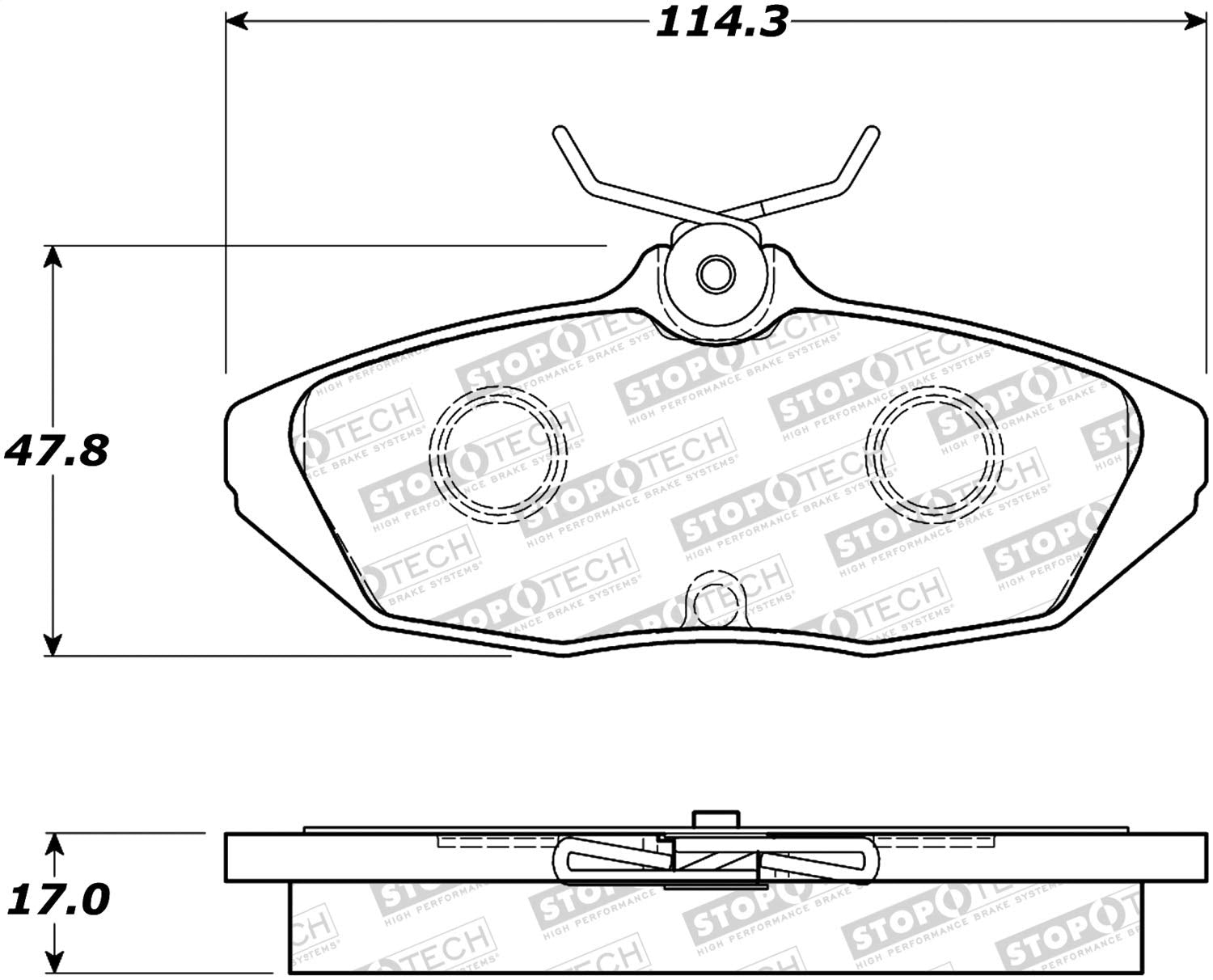 Rear StopTech 308.05990 Brake Pads with Shims and Hardware Street
