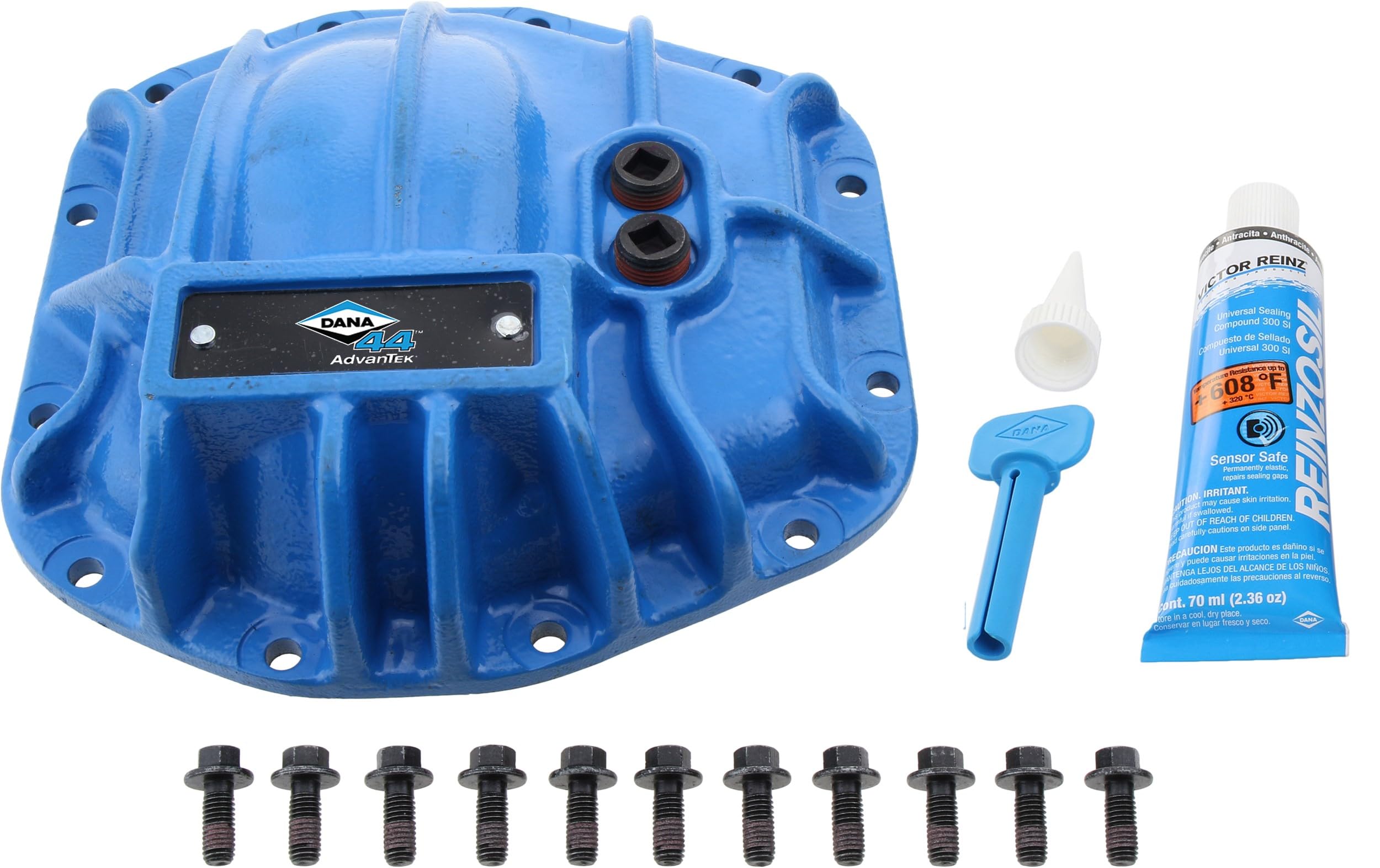 Spicer Nodular Iron 10053468 Rear Dana 44 and AdvanTEK Differential Cover Compatible with Select Wrangler JL - Blue
