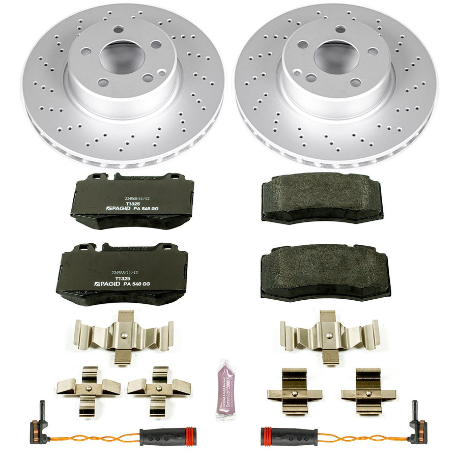 Power Stop ESK2932 Euro-Stop Front Brake Kit and 2 Front Sensor Wires For Mercedes-Benz CL500, Mercedes-Benz S, Mercedes-Benz S430, Mercedes-Benz S500 [Model Specific]