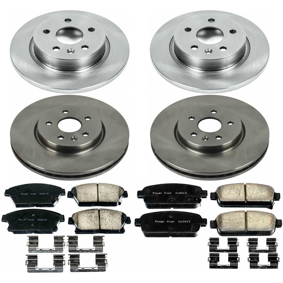 Power Stop KOE6995 Replacement Brake Kit-OE Front and Rear Brake Rotors & Ceramic Brake Pads For Chevrolet Trax 2015-2017 [Model Specific]