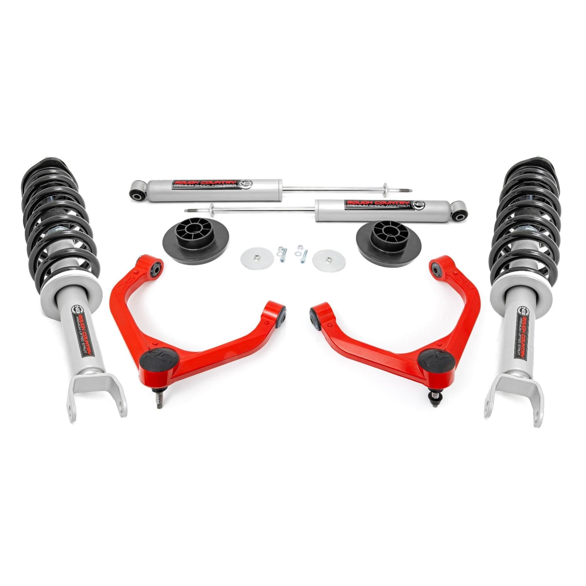 3.5" Rough Country Lift Kit w/N3 Struts & Shocks for 19-24 Ram 1500-31431RED