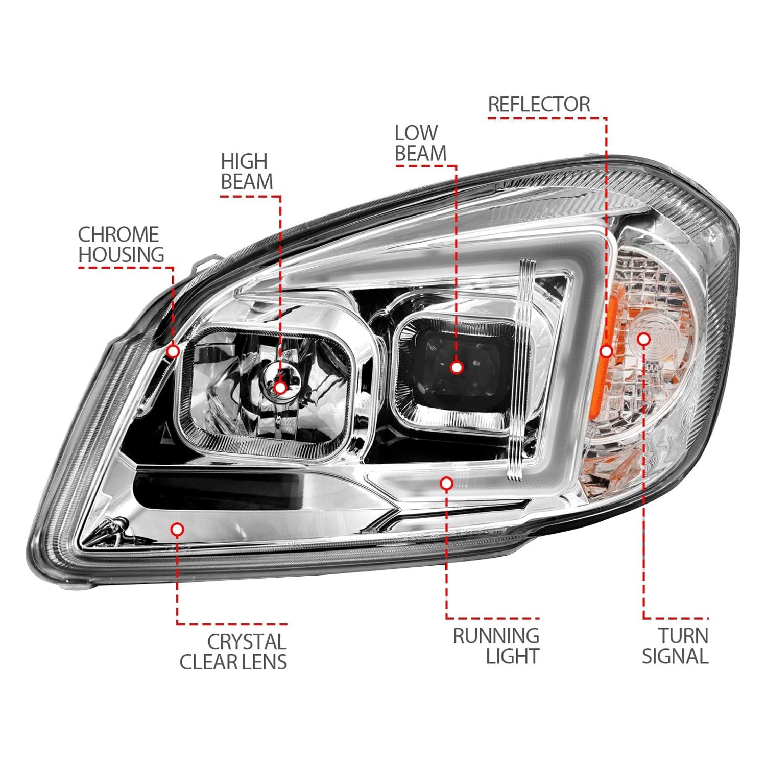 05-10 Chevrolet Cobalt / 07-10 Pontiac G5 ANZO LED Projector Headlights w/Seq Black Housing