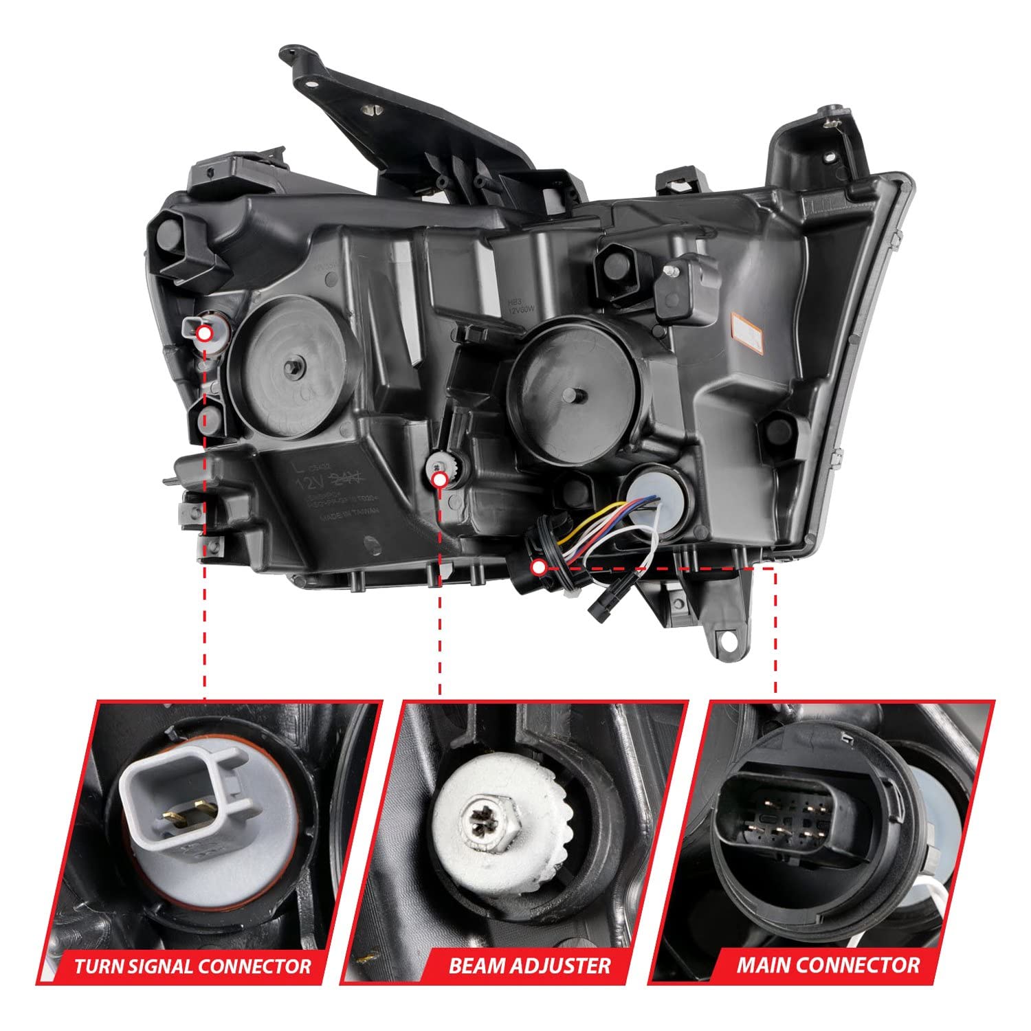FULL LED ANZO USA Projector Headlights Compatible w/ 19-21 Ram 1500 (DRIVER SIDE ONLY)