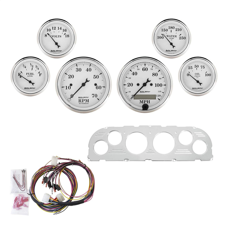 Gauge Kit AutoMeter 7047-OTW, 6 Pc, Chevy Truck 60-63, Tach/Mph/Fuel/Oilp/Wtmp/Volt, OTW