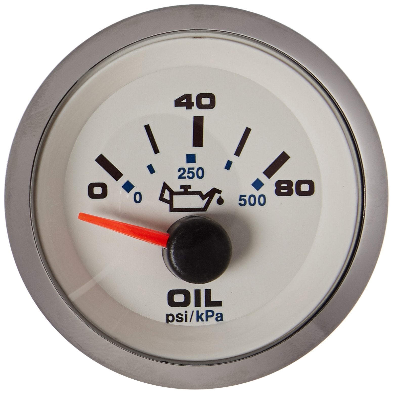 Premier Sierra International 62542P White Pro Scratch Resistant Electric Oil Pressure Gauge, 2"