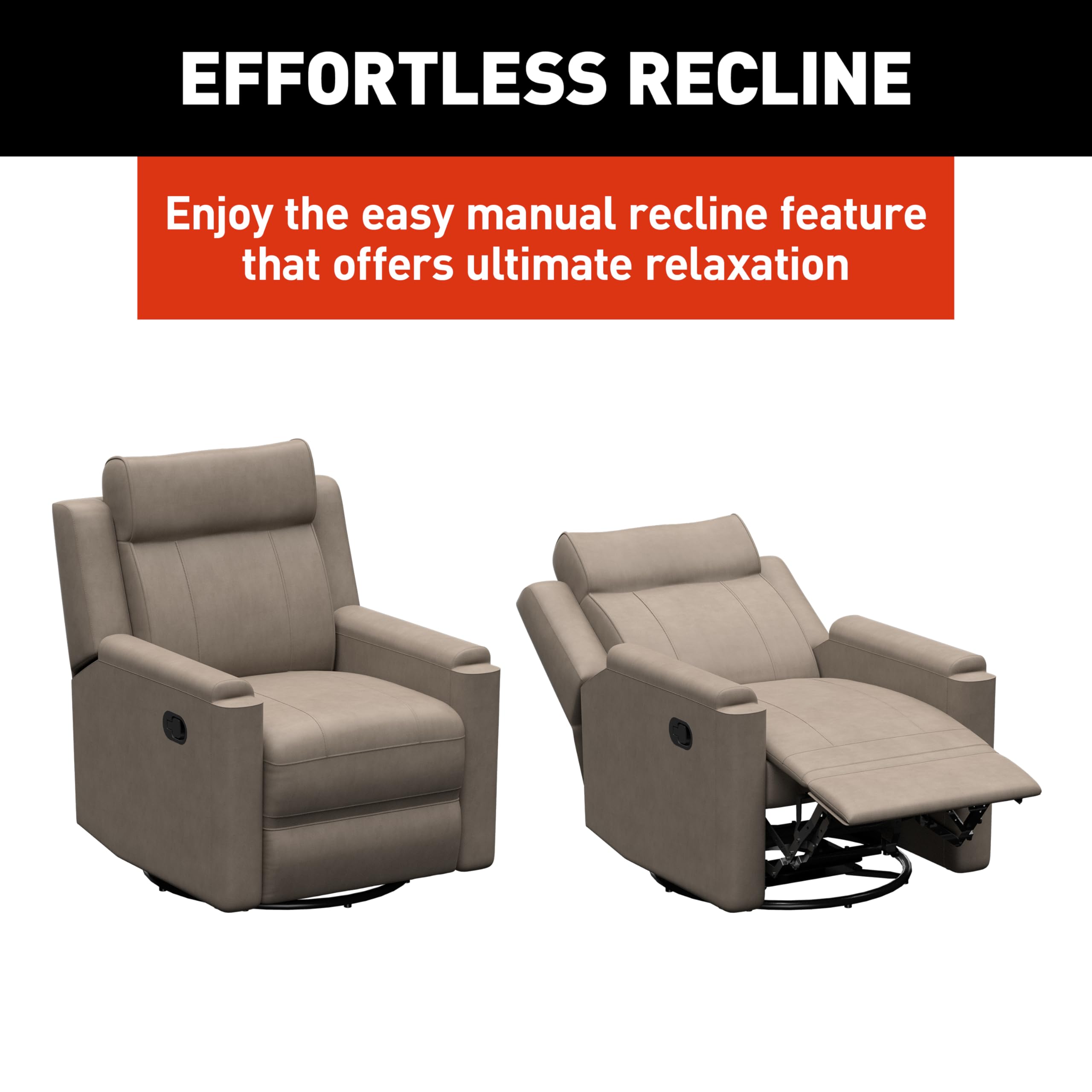 Signature THOMAS PAYNE Driftwood RV Swivel Glide Recliner with Easy Manual Recline, Swivel, Glide Functionalities, High-Density Foam - 2024044209