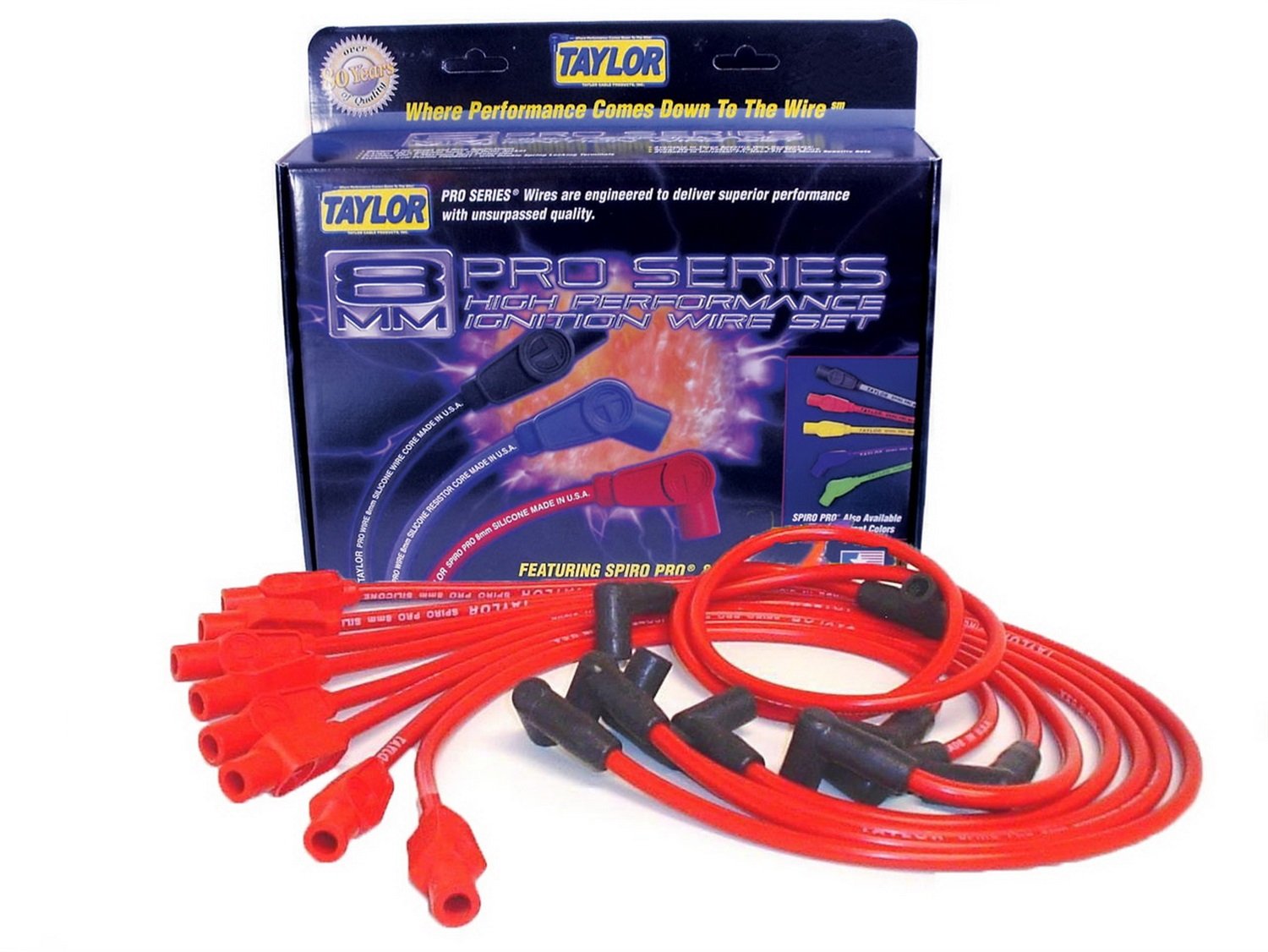 8mm Taylor Cable Spiro-Pro custom 8 cyl red 74237