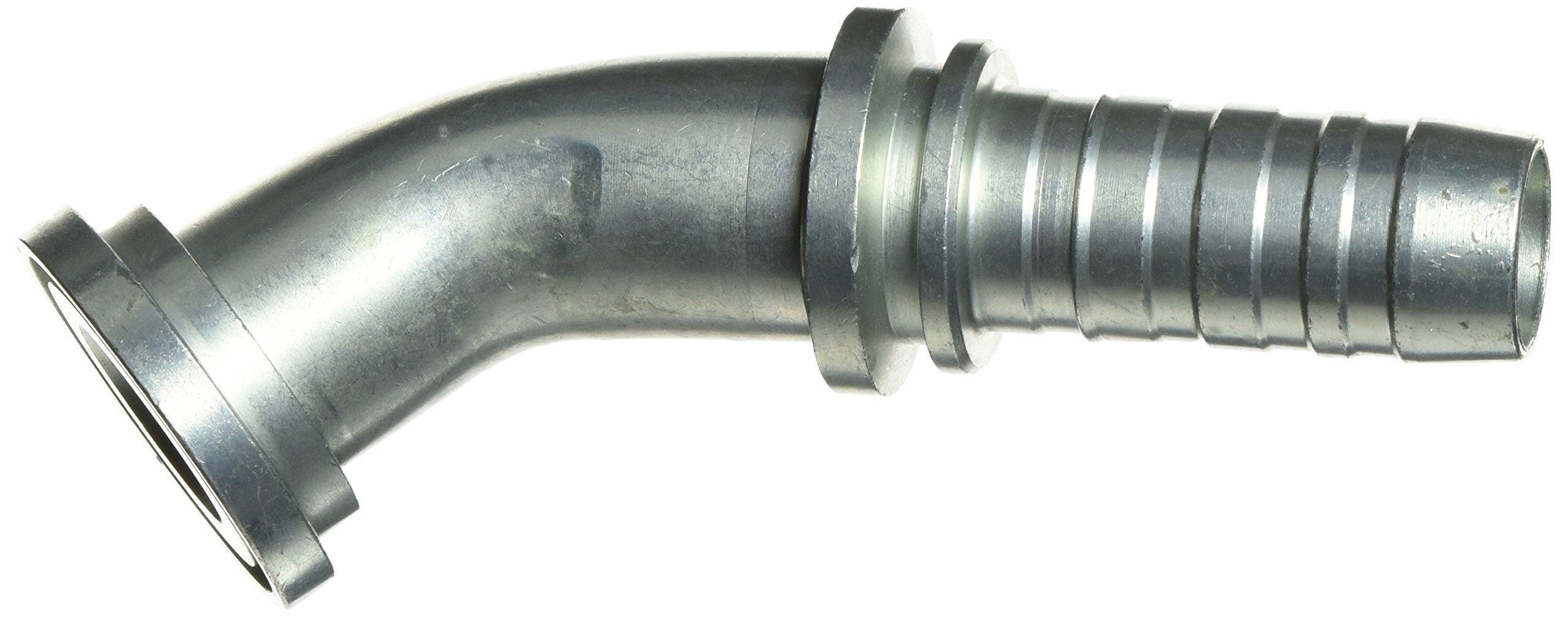 GlobalSpiral Couplings Gates 20GS-24FL45S, Code 61 O-Ring Flange, Zinc Plated Carbon Steel, 6.93", 45° Bent Tube, 1 1/4" ID