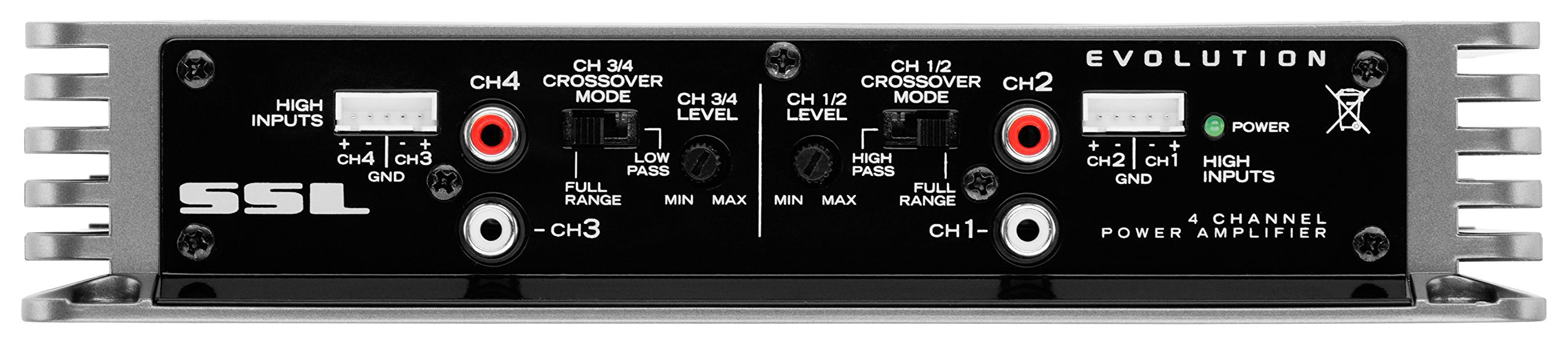 4 Channel Sound Storm Laboratories EV4.400 Car Audio Amplifier - 400 High Output, 2-8 Ohms, High/Low Level Inputs, Hook Up to Subwoofer for Bass