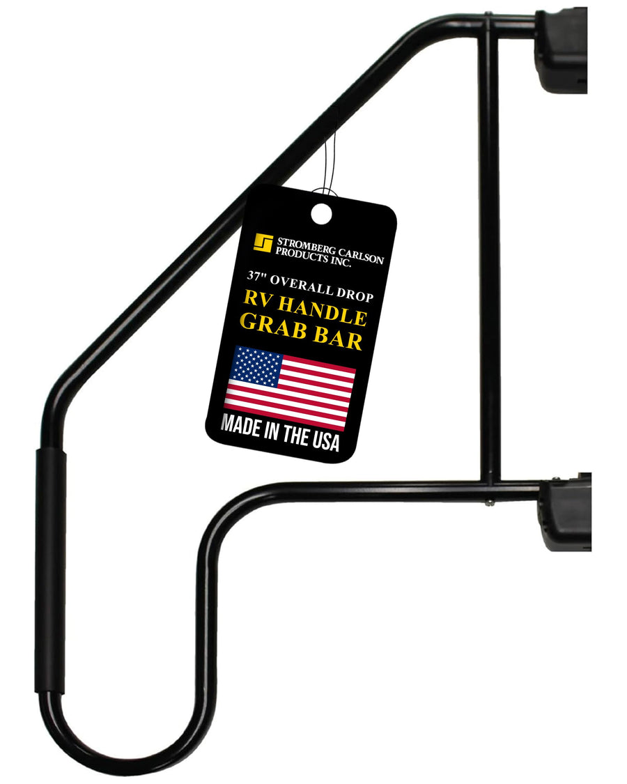 Stromberg Carlson Lend-A-Hand AM-533 Extended Assist Rail - RV Handrail, RV Handle Grab Bar by Door, Camper Hand Rail, RV Step Handrail, Trailer Door Handle, Grab Handle, 37" Overall Drop, Black
