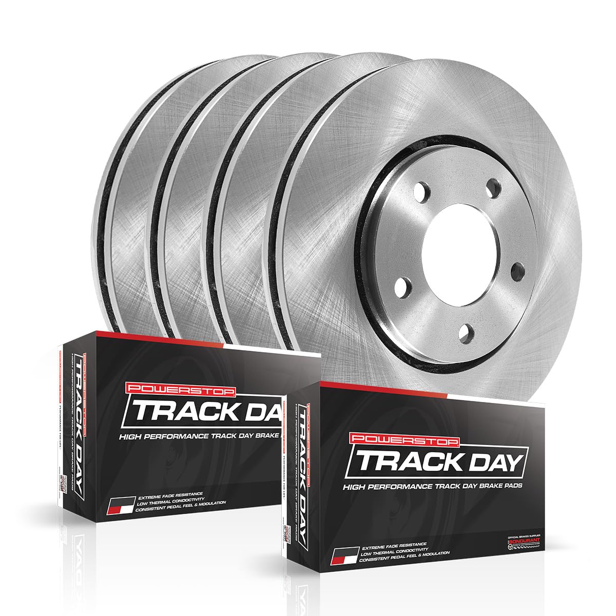 Power Stop Front and Rear TDBK9141 Track Day High-Performance Brake Pads and Rotors Kit For Nissan Juke 2011-2017 [Application Specific]