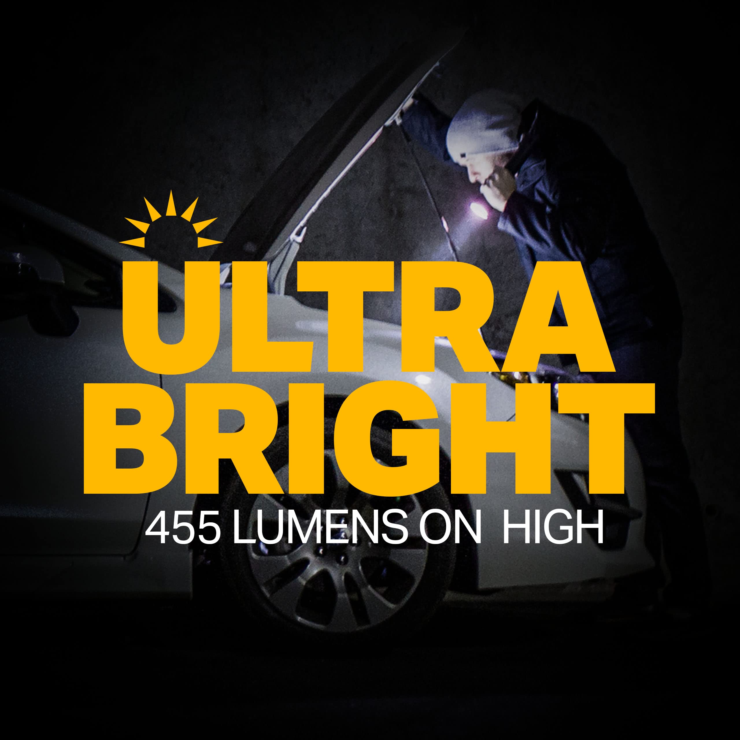 LP1100V3 LUXPRO 2D Size High-output Handheld Flashlight, 455 Lumens, Tackgrip, LPE Optics, Side Button