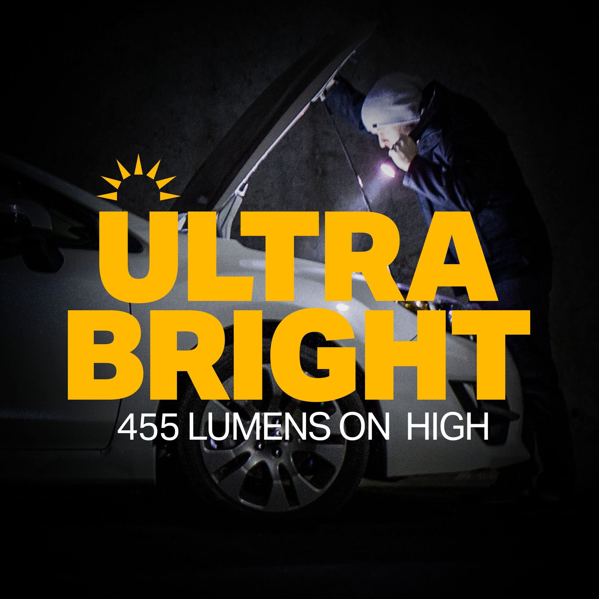 LP1100V3 LUXPRO 2D Size High-output Handheld Flashlight, 455 Lumens, Tackgrip, LPE Optics, Side Button
