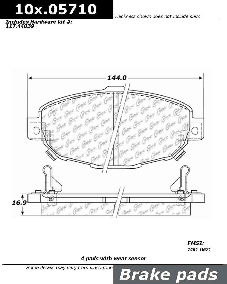 105.05710 Centric Disc Brake Pad