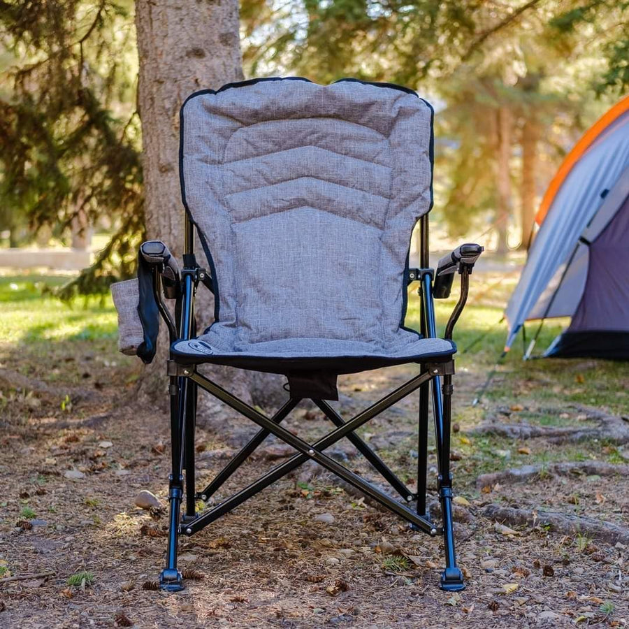 Kuma Switchback Outdoor Gear Chair with Carry Bag, Ultimate Portable Luxury Outdoor Chair for Camping (Heather Grey)