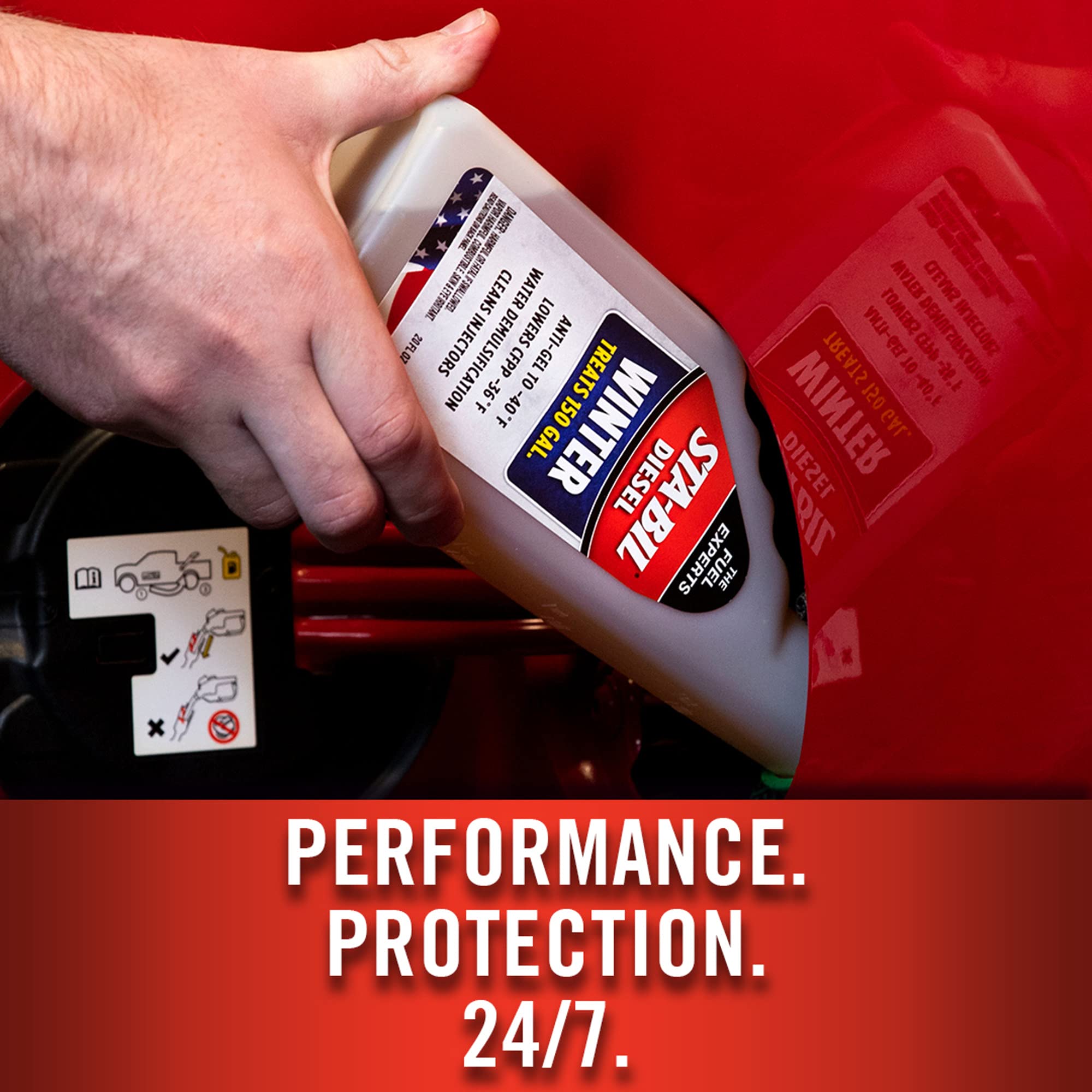 Diesel Winter STA-BIL Anti-Gel - Prevents Fuel Gelling Down to -40 Degrees Fahrenheit - Cleans Injectors - Treats 250 Gallons of Diesel Fuel, 20 fl. oz. (15225),Orange
