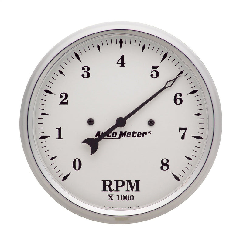 AUTO METER Old TYME 1699 White Street Rod Tachometer,5.000 in.