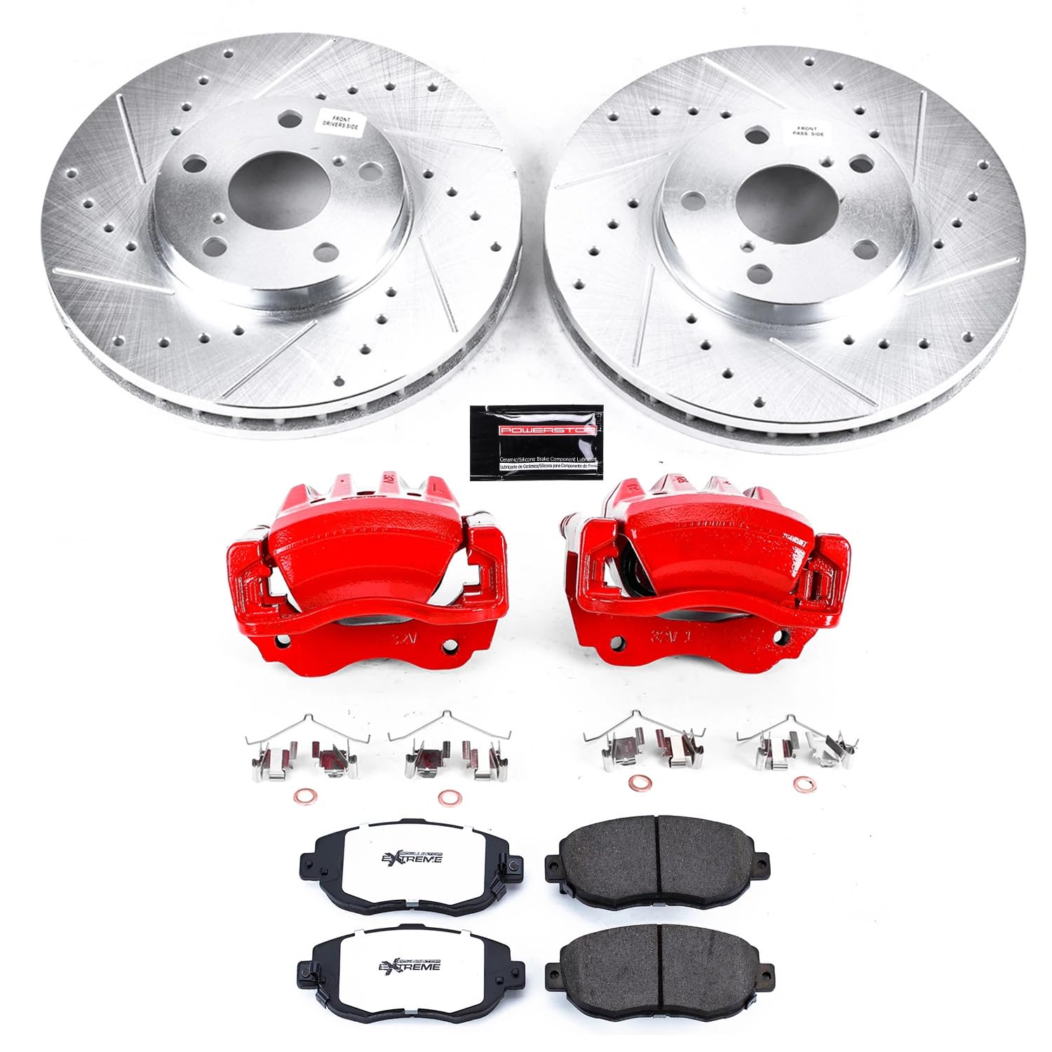 Power Stop Front KC1077A-26 Z26 Street Warrior Brake Kit Lexus For Lexus GS300 1998-2005, Lexus GS400 1998-2000, Lexus GS430 2001-2005, Lexus SC430 2002-2010 [Model Specific]