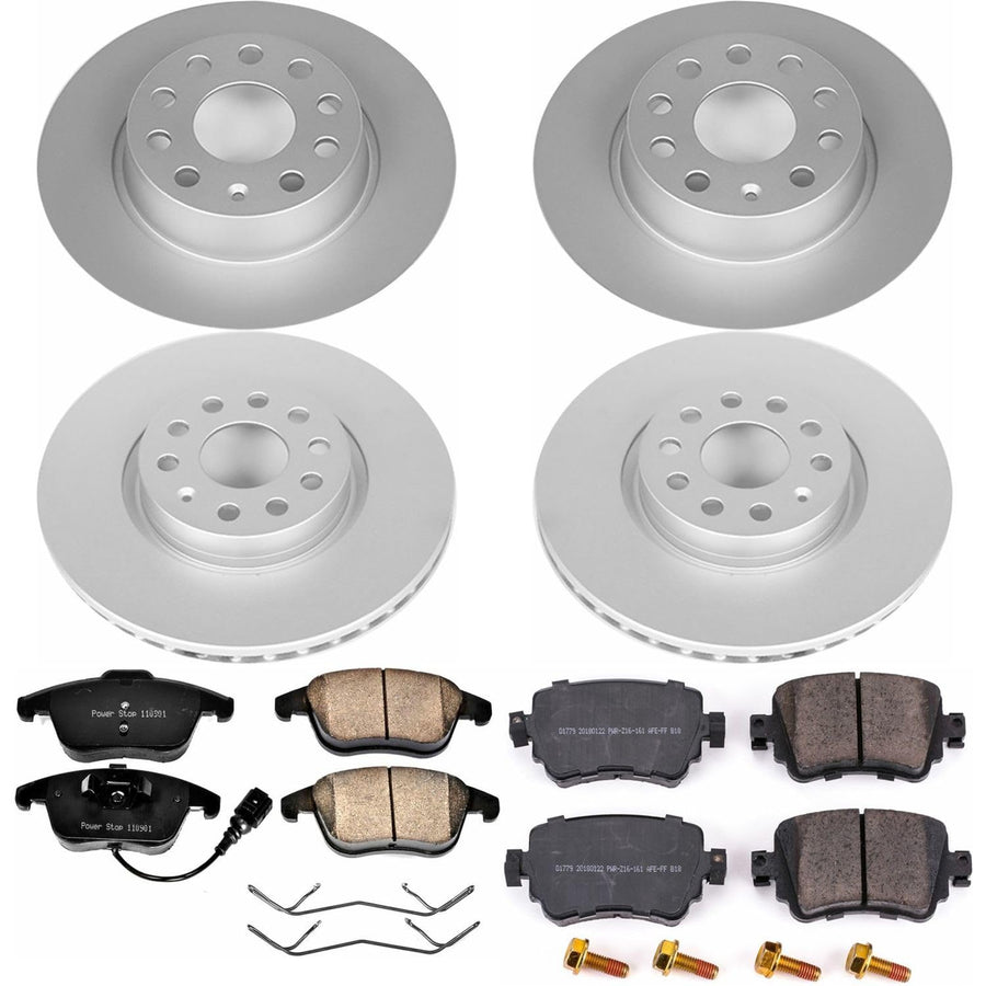 Power Stop Z23 Evolution Geomet Coated Brake Kit Front and Rear For Volkswagen Passat 2015-2020 [Model Specific]