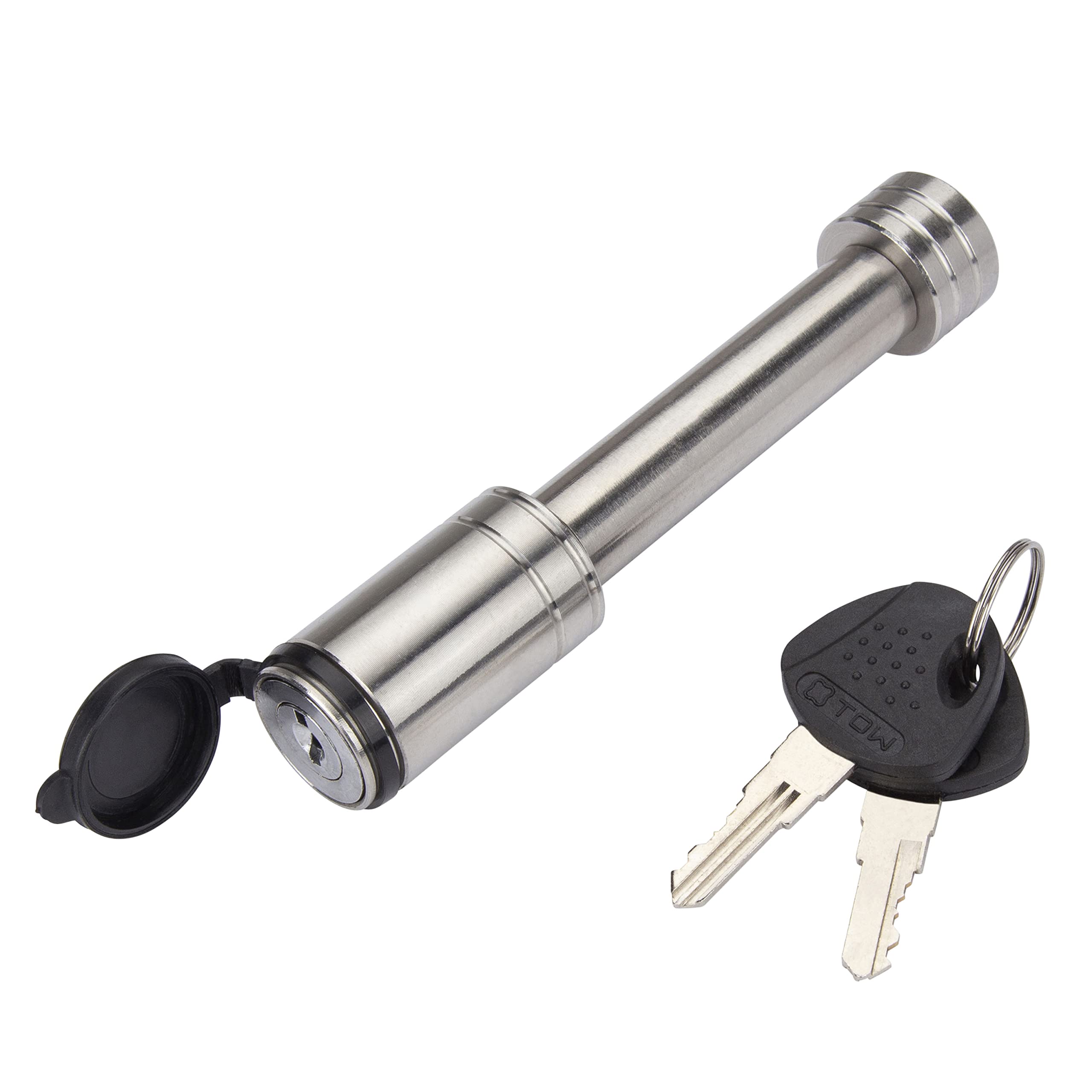 Stainless Steel TOWSMART Barrel Style Trailer Hitch Lock, 1/2 in. Diameter Pin with 5/8 in. Sleeve, Fits 1-1/4 in. and 2 in. Receivers