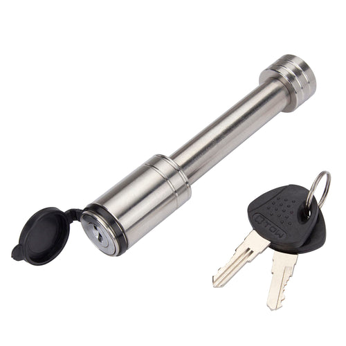 Stainless Steel TOWSMART Barrel Style Trailer Hitch Lock, 1/2 in. Diameter Pin with 5/8 in. Sleeve, Fits 1-1/4 in. and 2 in. Receivers