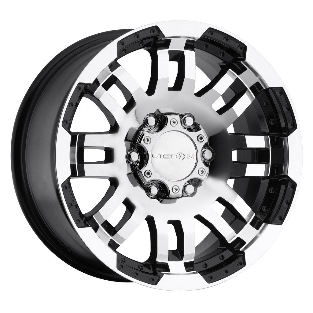 375 VISION Warrior Gloss Black Machined Face 18X7.5