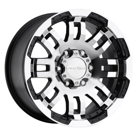 375 VISION Warrior Gloss Black Machined Face 18X7.5