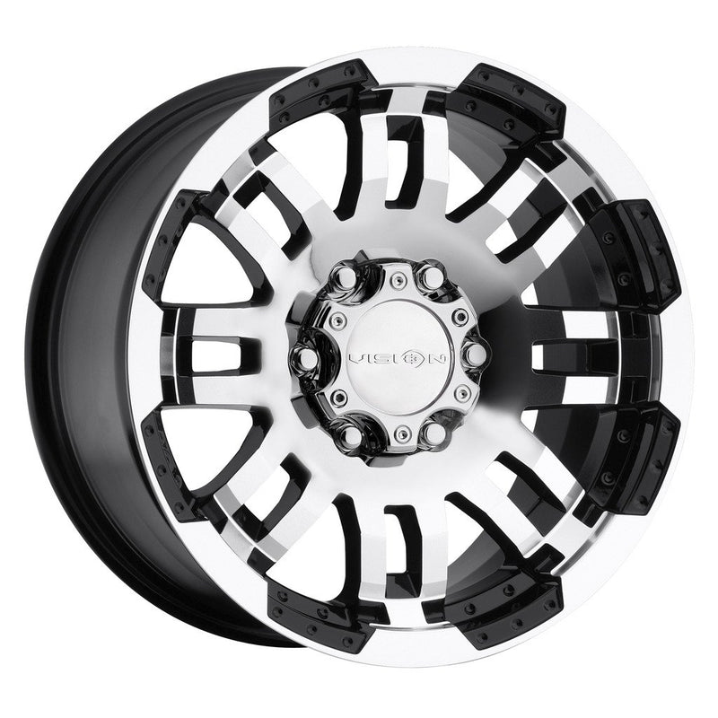 375 VISION Warrior Gloss Black Machined Face 18X7.5