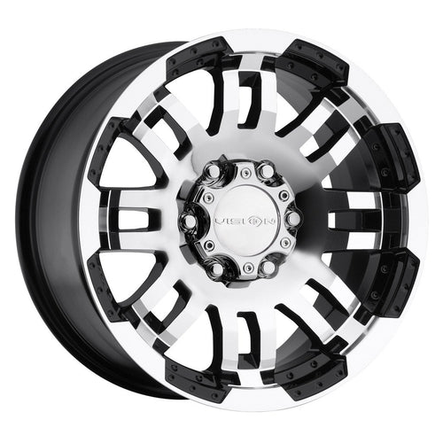 375 Vision Warrior Gloss Black Machined Face 17X8.5 6x127 25mm ET