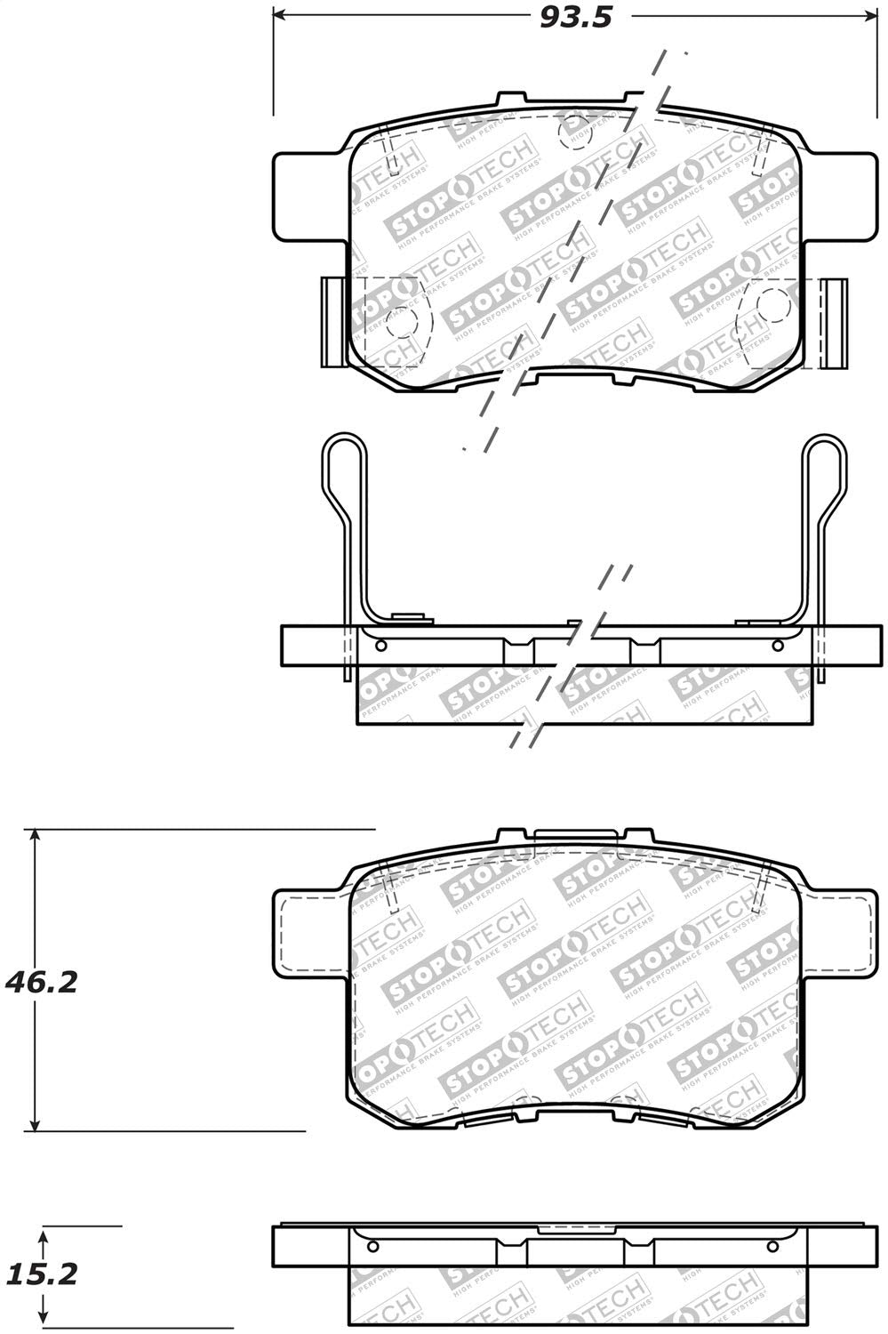 Brake Pads StopTech 305.14510 Street Select with Hardware