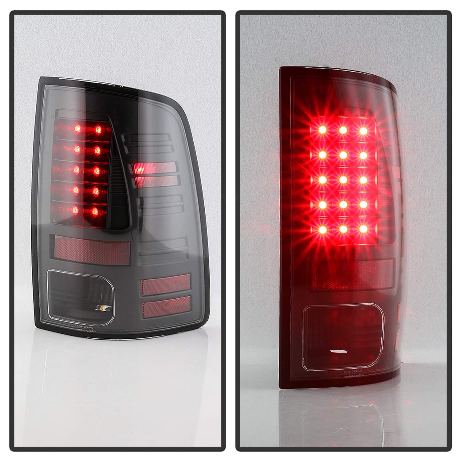 Dodge Ram 1500 09-18 / Ram 2500/3500 10-18 Spyder 5085900 LED Tail Lights - Incandescent Model only (Not Compatible With LED Model) - Reverse-921(Not Included) - All Black