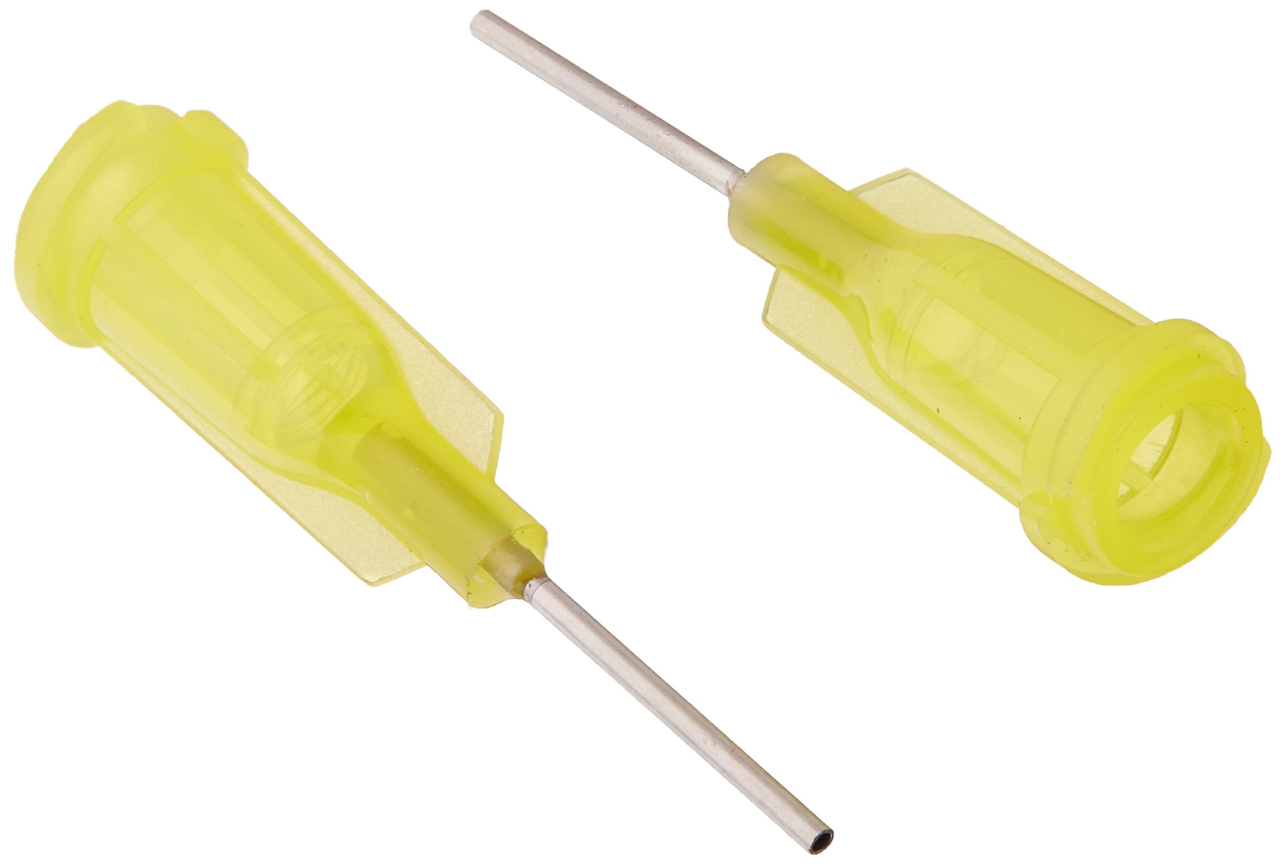 Weller 1/2" Long KDS2012P Stainless Steel 20 Gauge Needle with Yellow Luer Lock Hub, .026" I.D and .035" O.D (50 Pack)