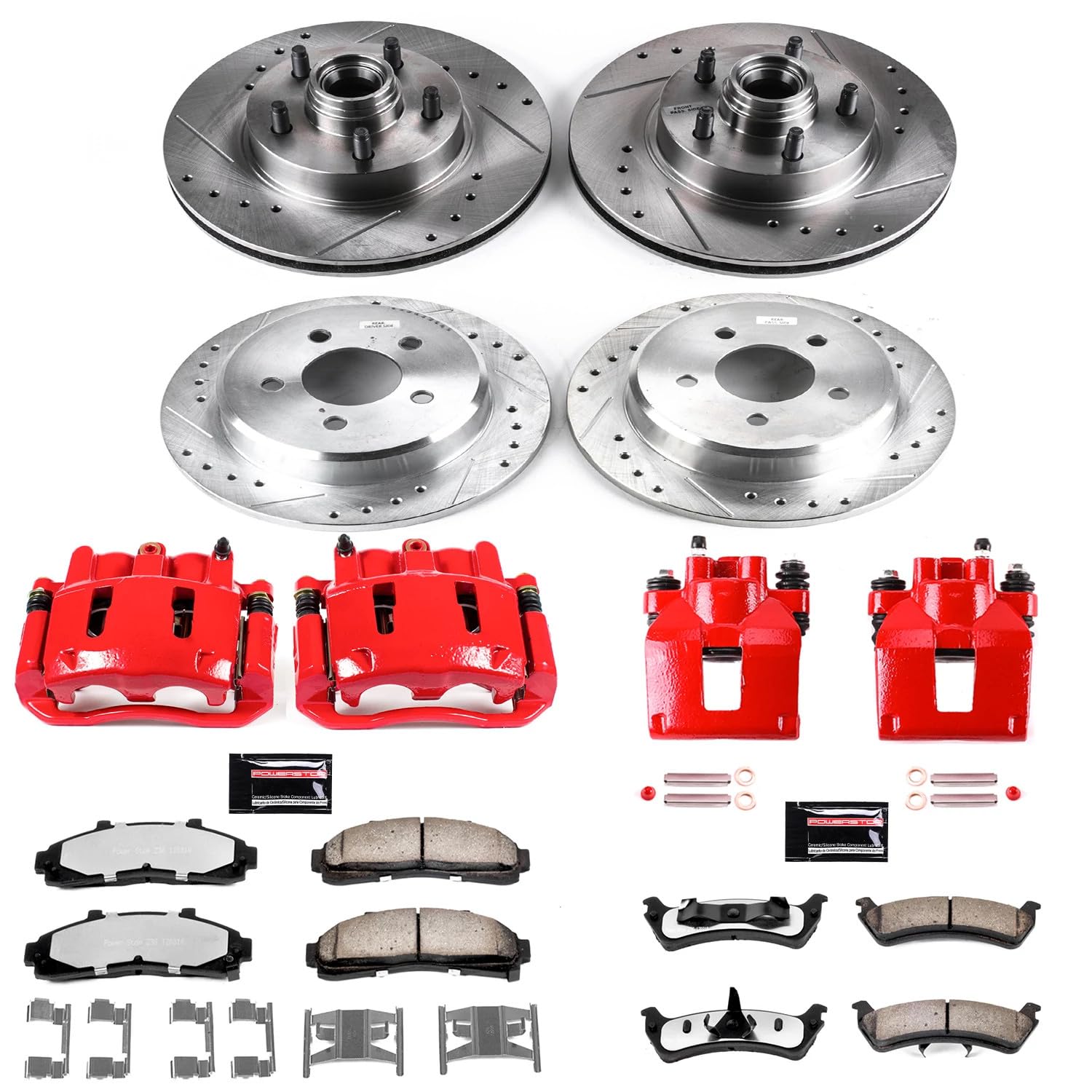 Power Stop Z36 KC1855-36 Front and Rear Truck and Tow Brake Kit (with Calipers) For Ford Explorer 1995-2001, Ford Ranger 1998-2002, Mercury Mountaineer 1997-2001 [Model Specific]