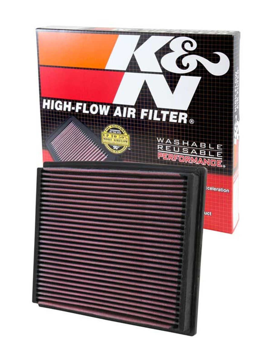 Reusable K&N Engine Air Filter: Clean Every 75,000 Miles, Washable, Replacement Car Air Filter: Compatible 1994-2009 AUDI/VOLKSWAGEN/SKODA (A4, A6, RS4, S6, Allroad, Allroad, Passat, Superb), 33-2125