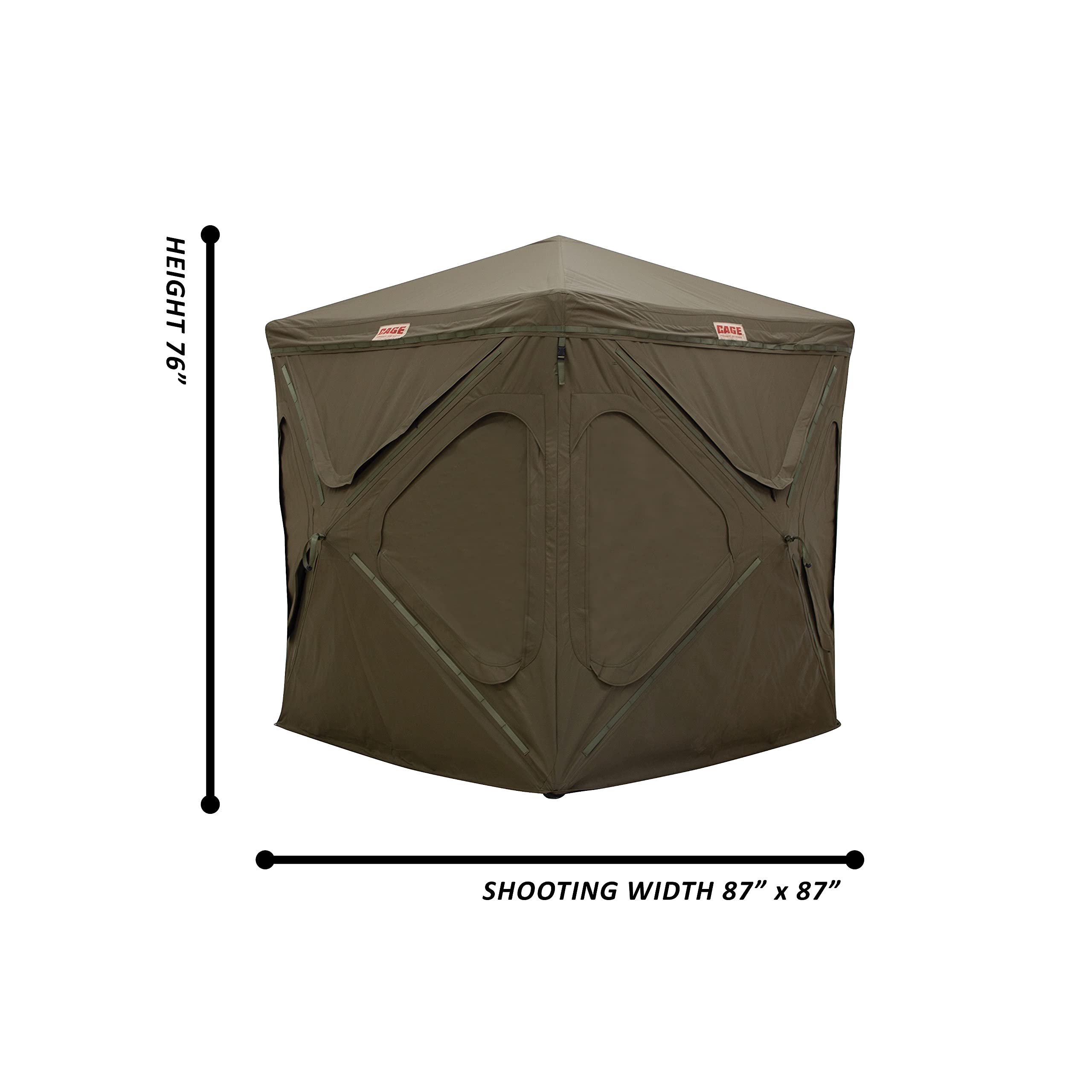 Permanent CAGE™ Hub Blinds, R30 Blind Permanent Hub, Hunting Blind, Durable, Rigid Framework, Pop-Up Hub System, Withstand™ All-Weather Fabric, 3-Person, 76" x 66" x 66", CBR30T