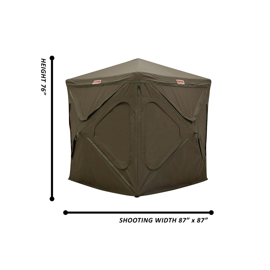 Permanent CAGE™ Hub Blinds, R30 Blind Permanent Hub, Hunting Blind, Durable, Rigid Framework, Pop-Up Hub System, Withstand™ All-Weather Fabric, 3-Person, 76" x 66" x 66", CBR30T