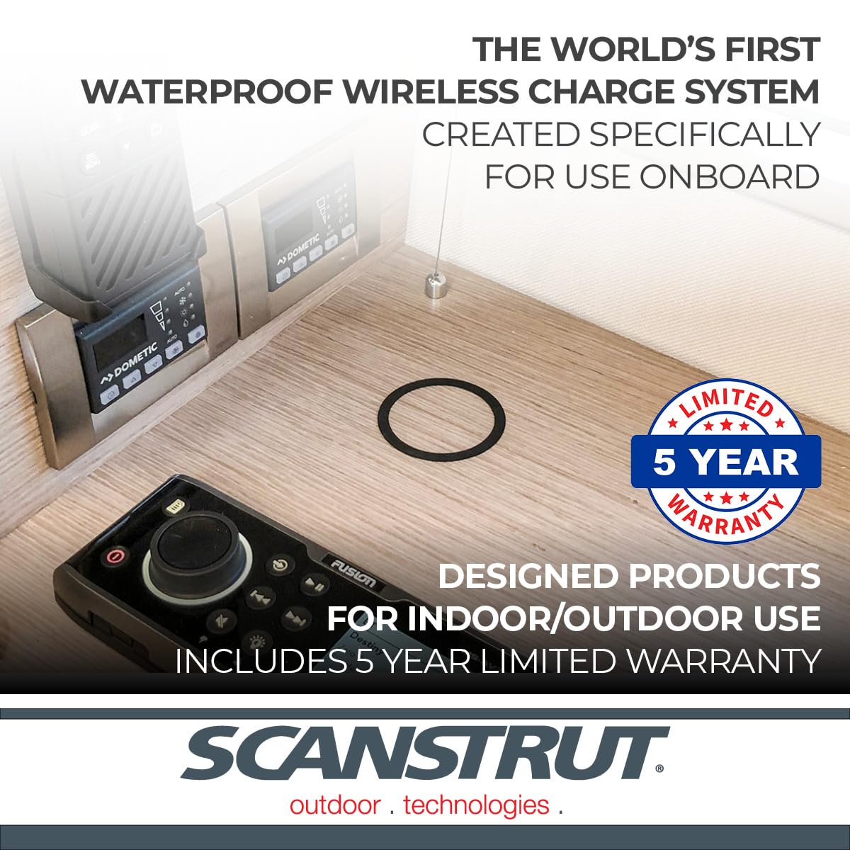 ROKK Wireless Scanstrut SC-CW-01F - Hidden. 10W Waterproof Wireless Charger 12/24V