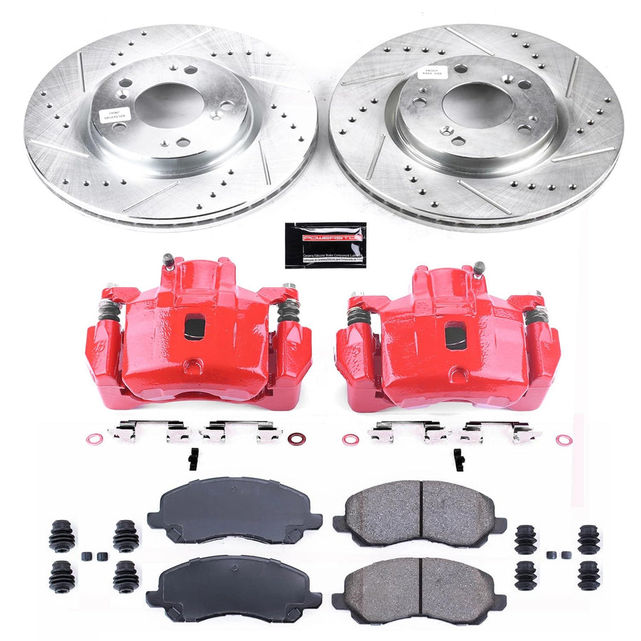 Power Stop Z23 Evolution KC094 Front Brake Caliper Kit- Brake Rotors, Brake Pads, Brake Calipers For Mitsubishi Eclipse 2006-2012, Mitsubishi Galant 2004-2009 [Model Specific]